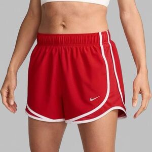 Nike Women's Dri-FIT Tempo Mid-Rise Brief-Lined Red Running Shorts Medium